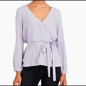 J Crew Mercantile Purple Faux Wrap Top Blouse